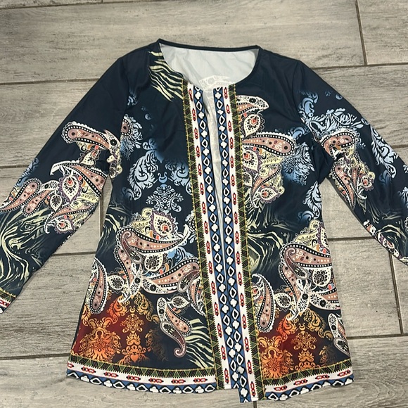 Tops - Kimono Style Women’s Open Front Tunic Long Sleve Shirt XL